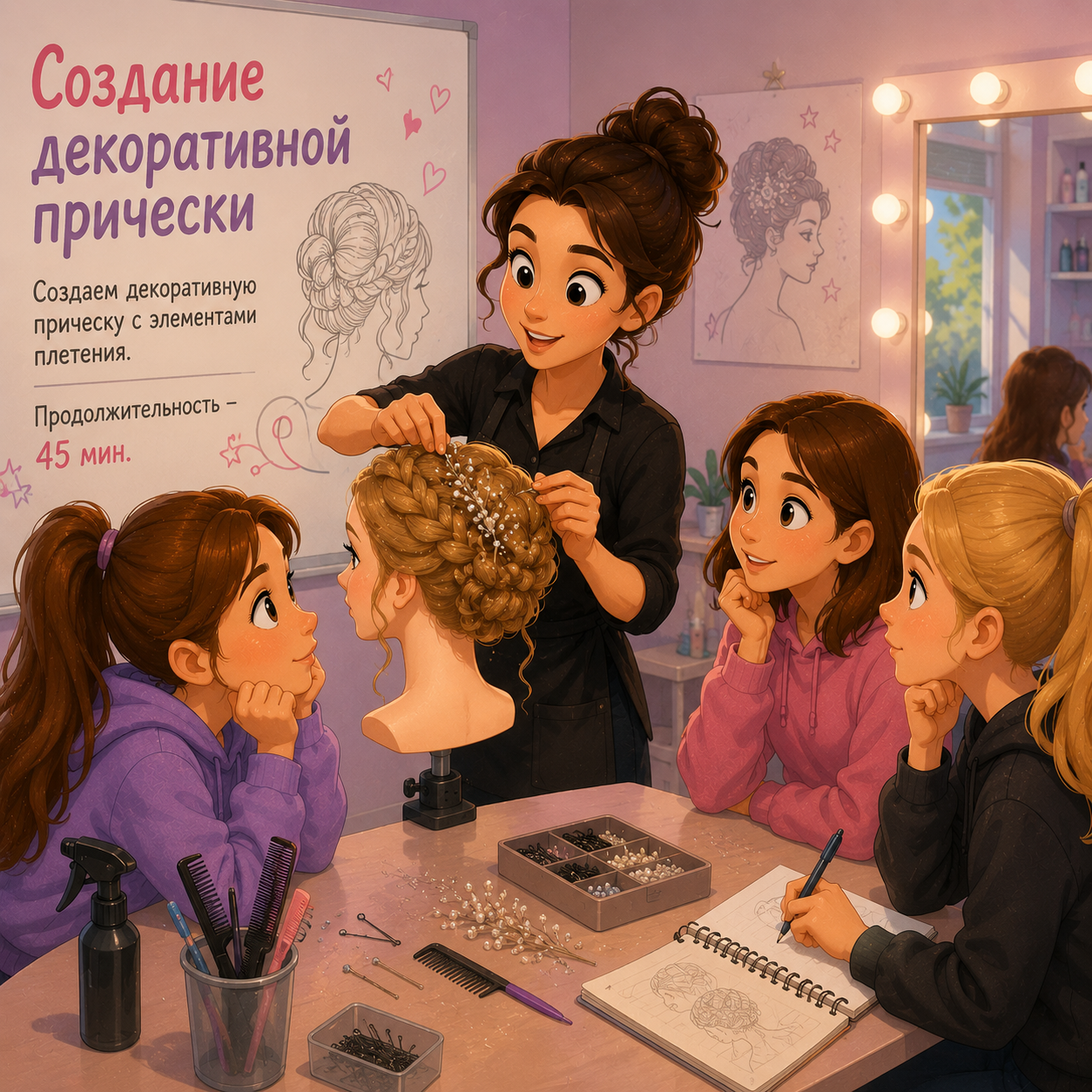 Создание декоративной прически